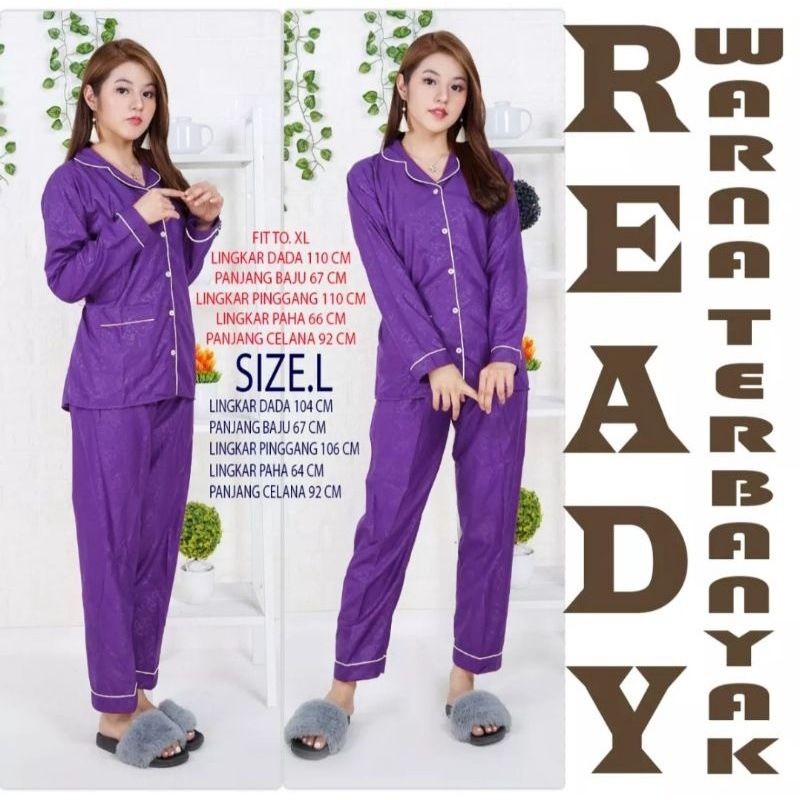 Ori Store - Piyama PP Baju Tidur Wanita Dewasa Satin Embos