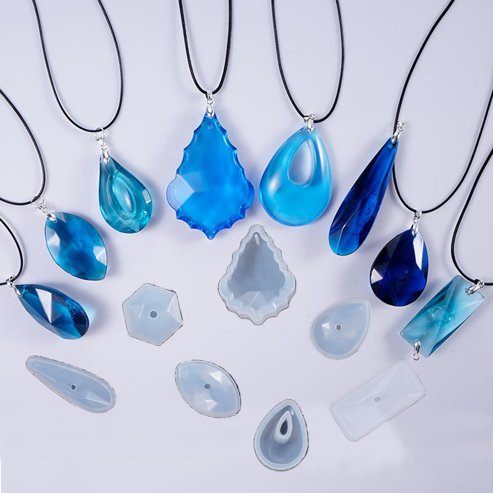

3D Stereoscopic Geometric Gem Silicone Mold Solid UV Resin DIY Epoxy Resin Pendant Necklace&Earring Jewelry Mould Accessory