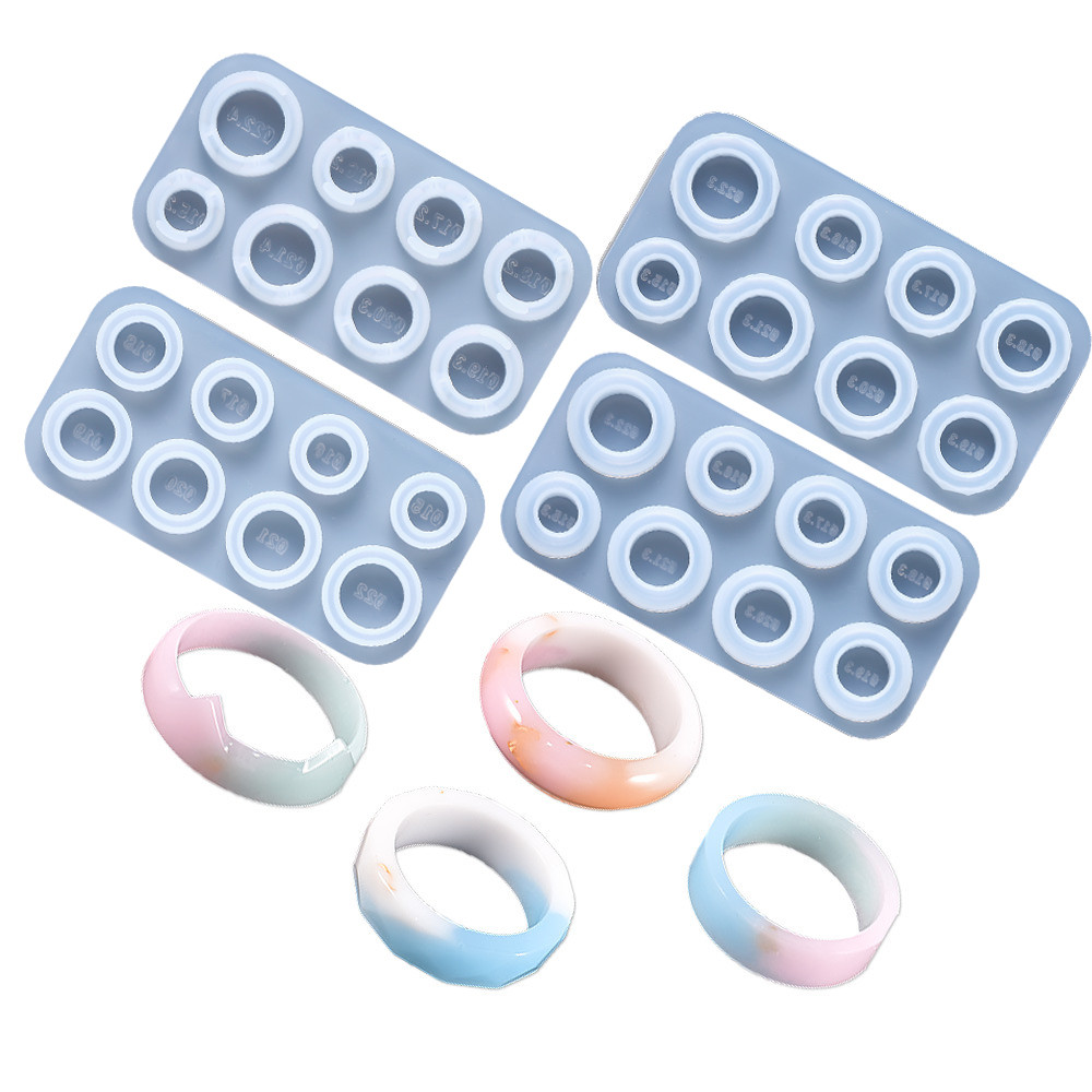 

DIY Crystal Flat Rings Epoxy Resin Mold Cat Ear Curved Diamond Dried Flower Ring Silicone Mold Handmade Jewelry Making