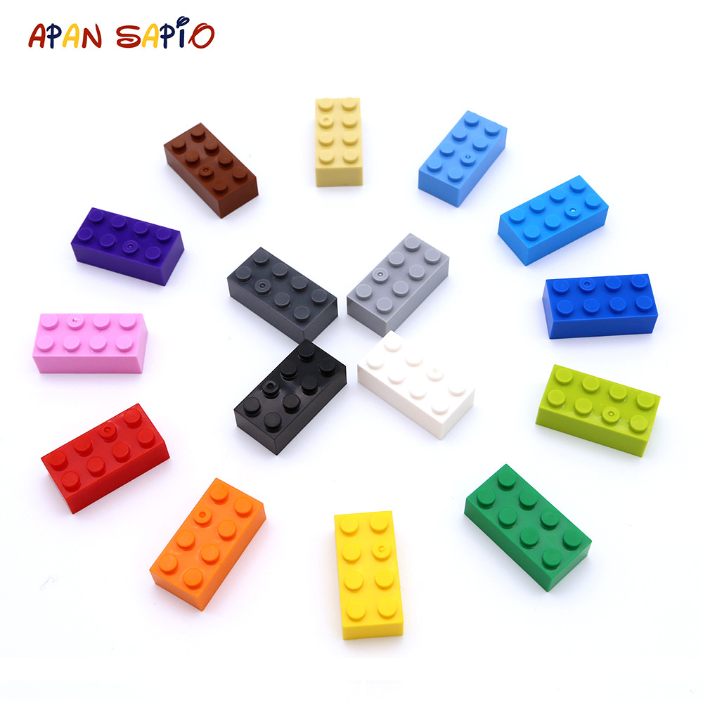 

40pcs DIY Building Blocks Thick Figures Bricks 2x4 Dots Educational Creative Size Compatible With 3001 Plastic Toys for Children