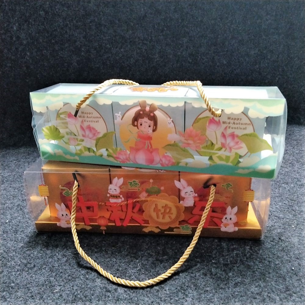 

pekanbaru / Mooncake Moon Cake Hampers Box / Kotak Hampers Kue Bulan Mika isi 3