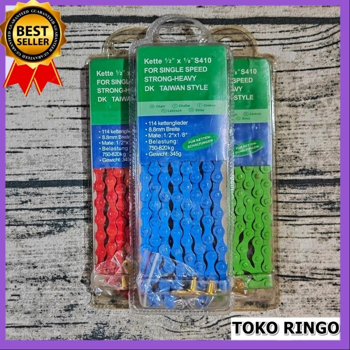 Rantai single speed warna merah biru hijau sepeda fixie bmx mini mtb