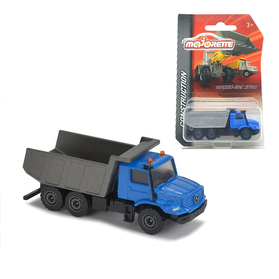 Majorette Construction Mercedes Benz Zetros Dump Truck Blue - Loose