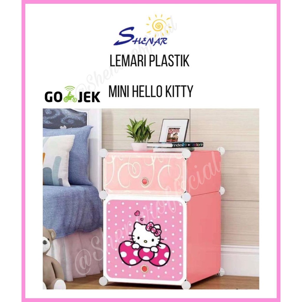 PROMO SPESIAL Lemari Plastik Portable Hello Kitty – Lemari Pakaian Mini Serbaguna