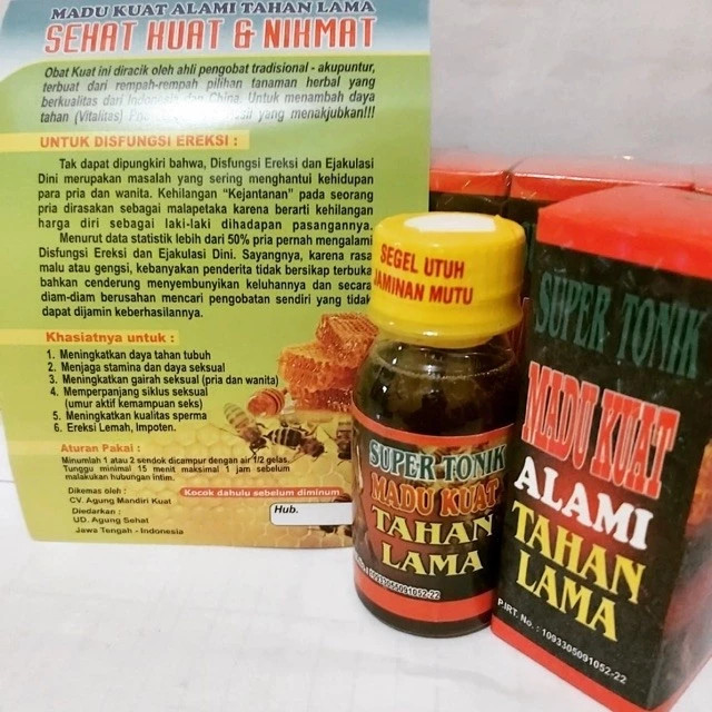 

Madu Tonik Herbal Alami Tahan Lama Kuat Pria dewasa asli original isi 60ml