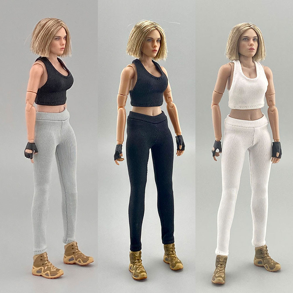 In Stock 1/12 Female Sexy Sport Tight Yoga Pants Bra Vest Clothes Model Toys Fit For 6'' Mobile Suit