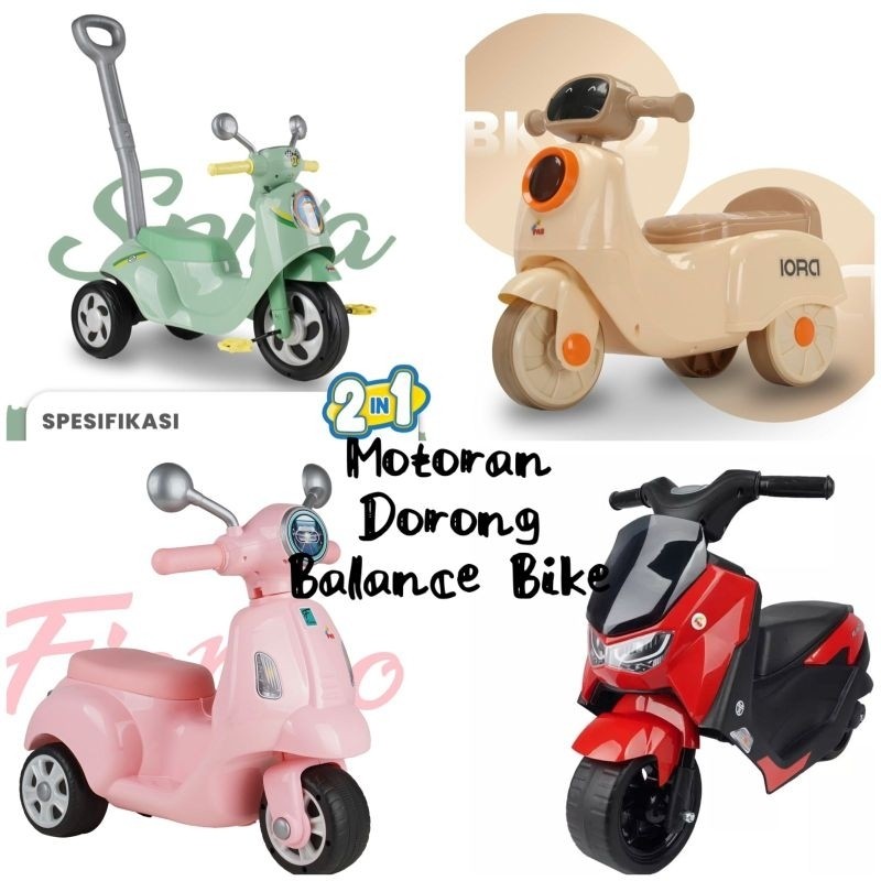 CF43WD BALANCE BIKE ANAK MOTOR VESPA KAKI / DAYUNG TOLOCAR PMB RAID K613 / K615 CBR / K611 SCOOPY / 