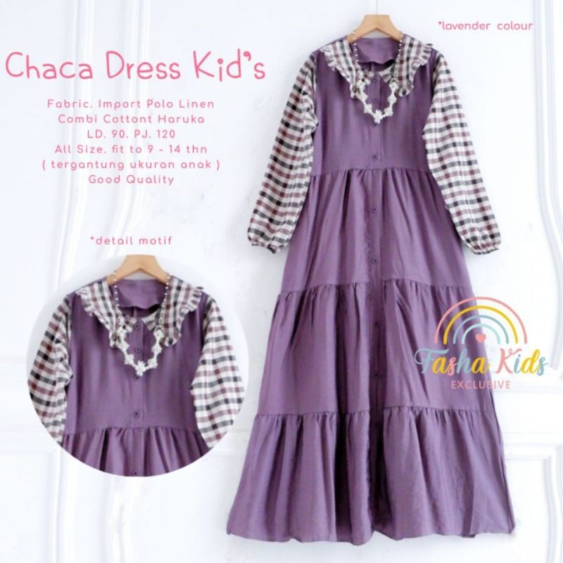 DRESS ANAK REMAJA PEREMPUAN // CHACA DRESS KIDS ORIGINAL FASHA KIDS