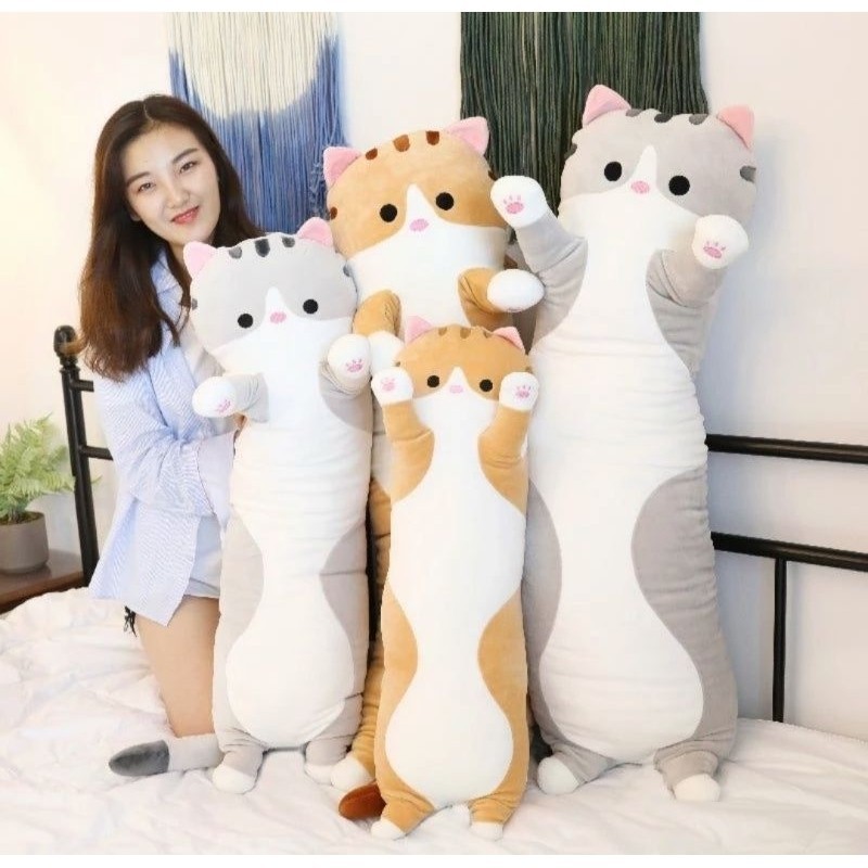 Guling Kucing 80Cm Boneka Guling Kucing Bahan Plush Yelvo