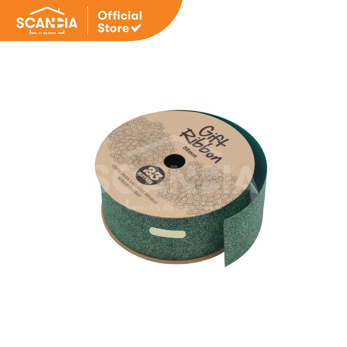 

SCANDIA Pita Kado Ribbon Glitter 35 Mm x 22.9 M Dark Green (SW0143)