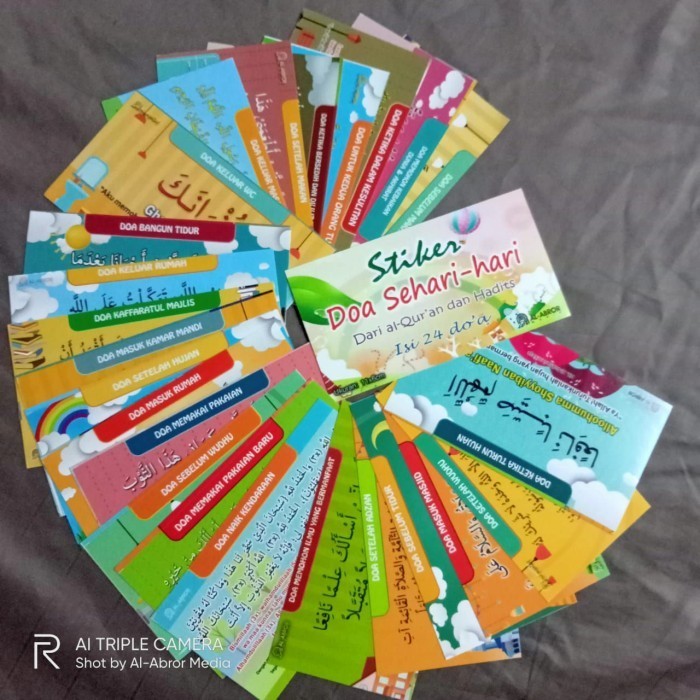 (RUMOH) 24 Stiker doa sehari-hari, belajar doa anak muslim ( 1set 24 pc's )