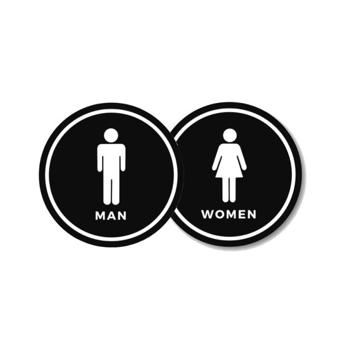 

STIKER VINYL BULAT TOILET MAN / WOMEN Uk. 10 x 10 CM Sign Rambu K3