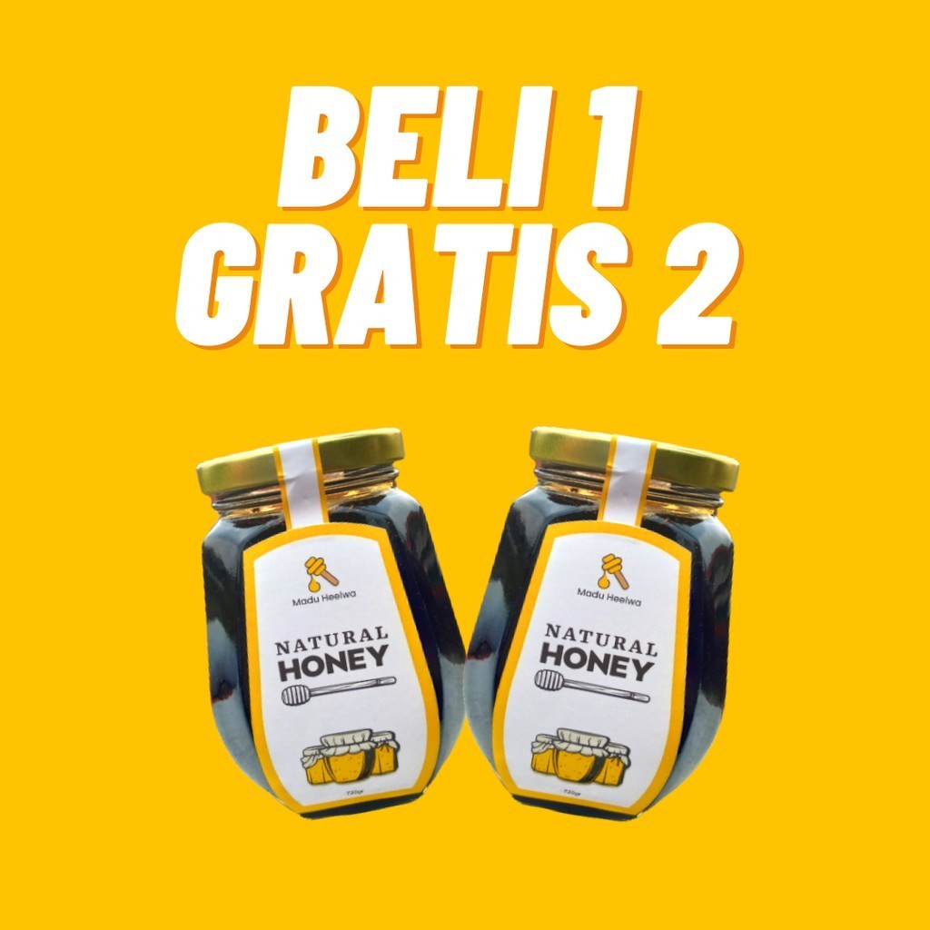 

Foodgrey - Madu Hitam Pahit Asli 720gr Free 385gr / Madu Helwa 720 gr Free 385 gr Natural Honey