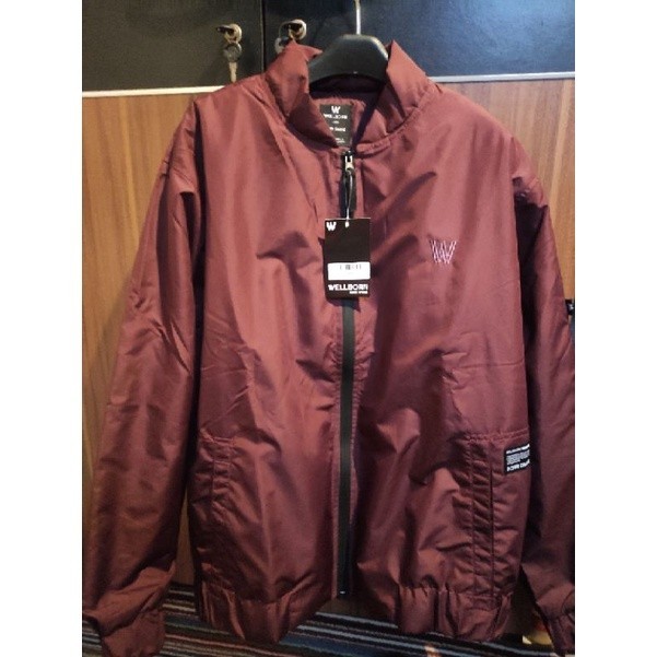 Original Wellborn Jaket Jacket Bomber Maroon Size L Masih Baru