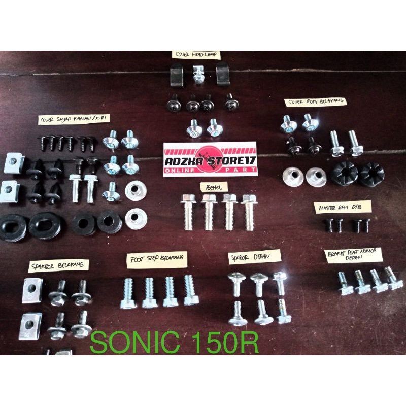 Baut body  honda sonic 150R lengkap fullset body (grade original)