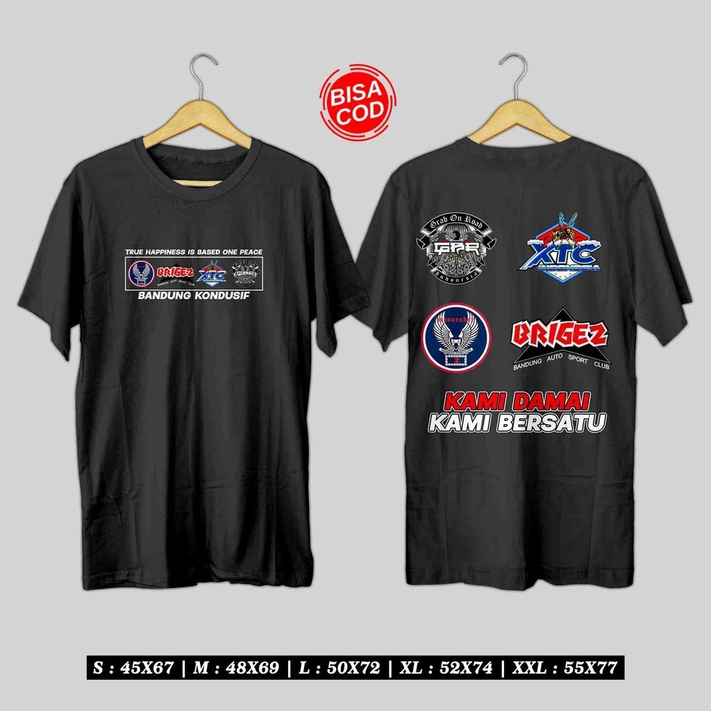 KAOS BANDUNG KONDUSIF MOONRAKER XTC BRIGEZ GBR INDONESIA DAMAI DAN BERSATU | KAOS BANDUNG KONDUSIF M