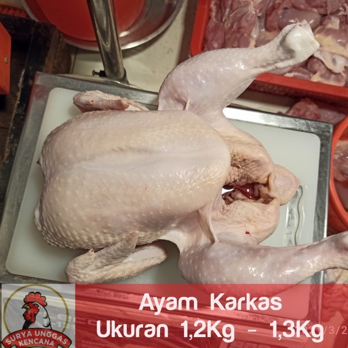 

Ayam Negeri Karkas/BUNTUNG (tanpa kaki& kepala) Ukuran 1.2-kg - 1.3-kg