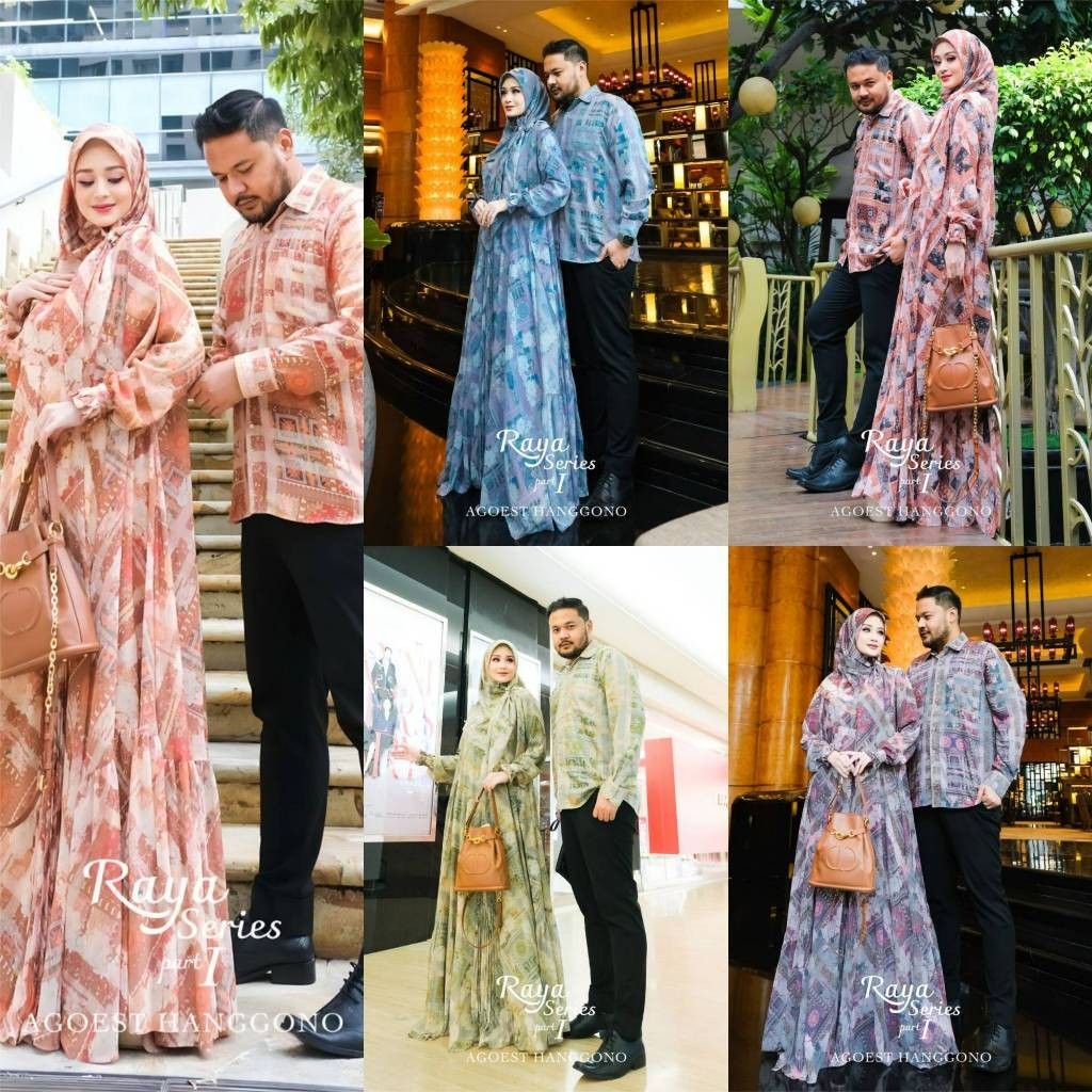 READY  Couple RAYA Sarimbit by Agoest Hanggono - GAMIS Syari Ied Pasangan Keluarga REALPIC ORI 100%