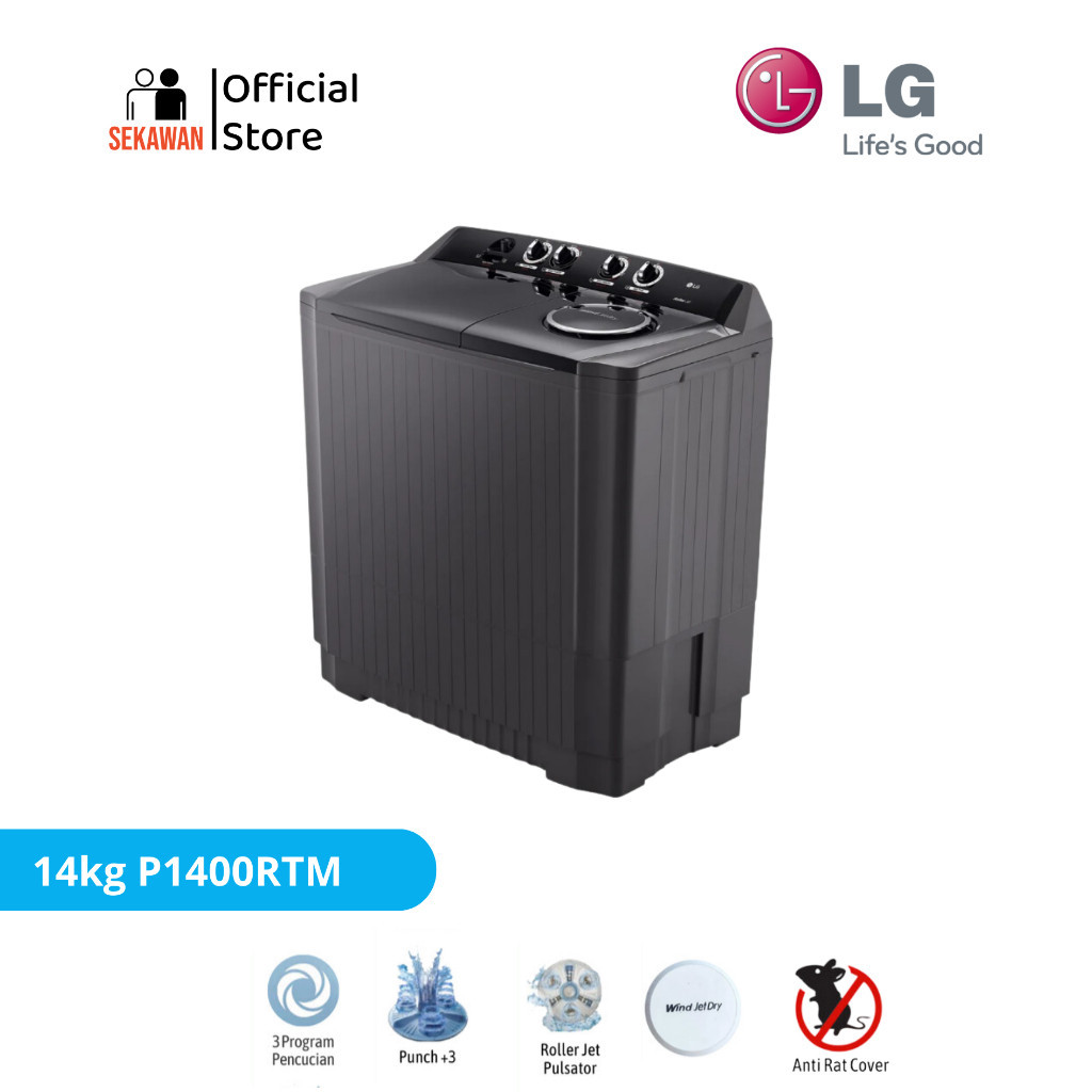 Mesin Cuci 2 tabung 14 kg LG P1400RT LG P1400RTM