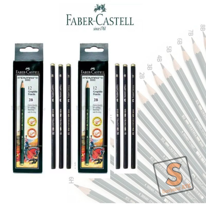 

Pensil Pencil 2B Faber castell / HB / 3B / H / 4B / 5B / 2H / 3H / 4H / 5H / 6H (1pcs)