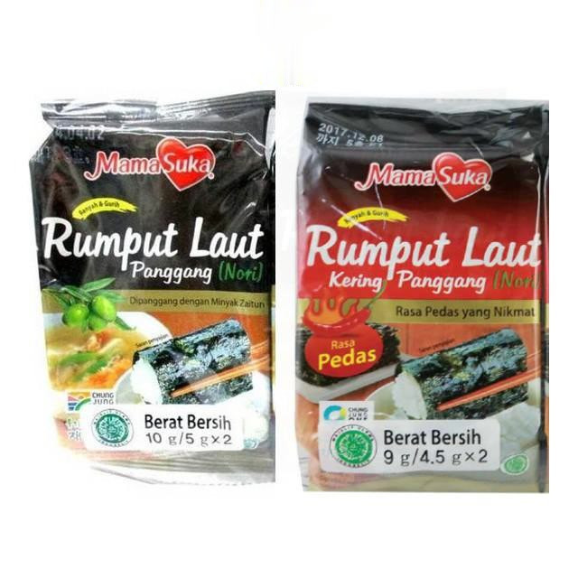 

PROMO NORI RUMPUT LAUT KERING PANGGANG MAMASUKA 9GR(4,5GRX2)