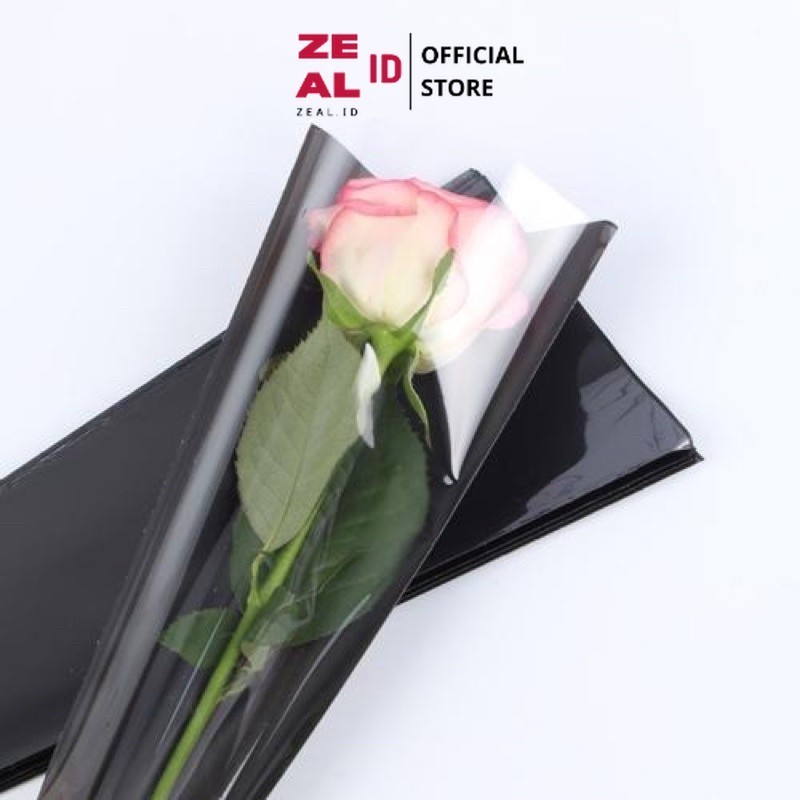 

ZEAL-ID - 1pc Plastik Bunga Mawar 1 tangkai (ecer per lembar) / Wrapping Plastik untuk Mini Buket Rose