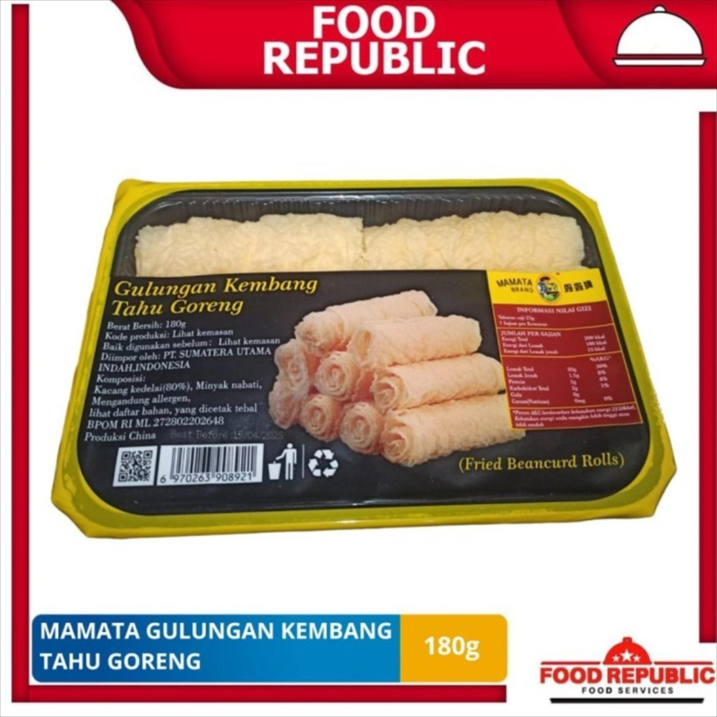 

IO Mamata Gulungan Kembang Tahu Goreng / Fried Beancurd Rolls 180g Halal