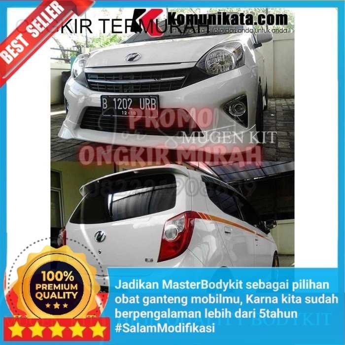 Body kit aksesoris mobil BODYKIT  toyota AGYA TRD Kualitas Grade A Tebal-Kuat-lentur Original