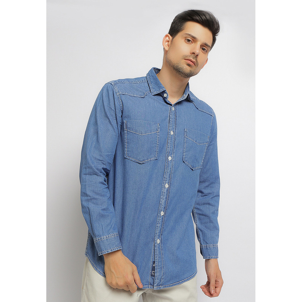 Lois Kemeja Lengan Panjang Denim Kll367D