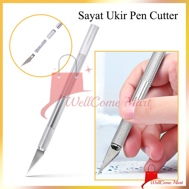 

Sayat Ukir Pen Cutter / Hobby Crafting Art Knife / 1PC Hobby Knife Pisau Ukir