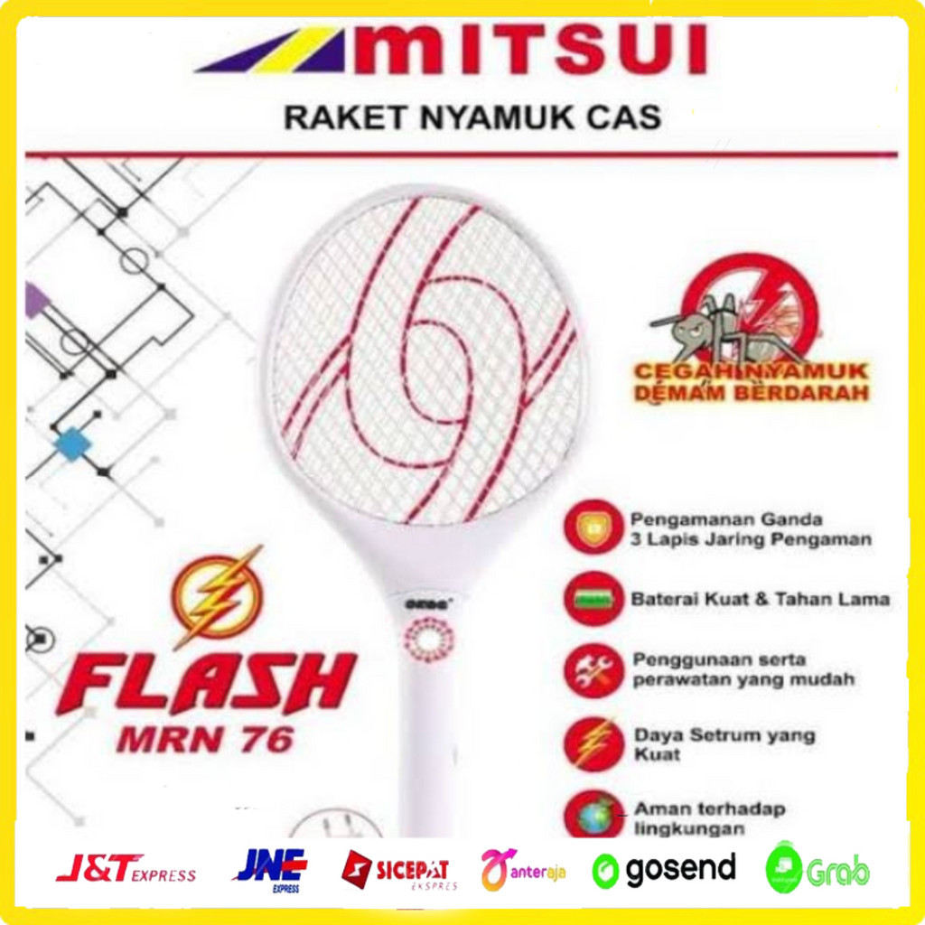 Raket Nyamuk Elektrik Mitsui MRN 76 Flash Pembasmi Nyamuk Listrik