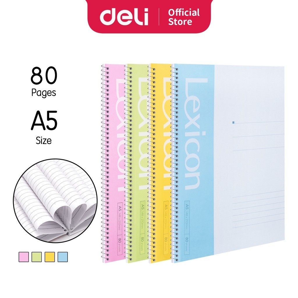 

Buku Catatan Notebook Deli Lexicon Spiral A5 80 Lembar - 7684
