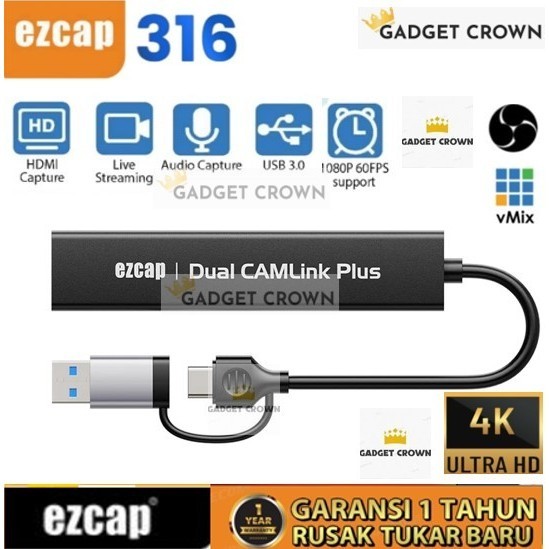EZCAP 316 USB 3.0 Type C Dual HDMI Capture 2 port  EZCAP 314