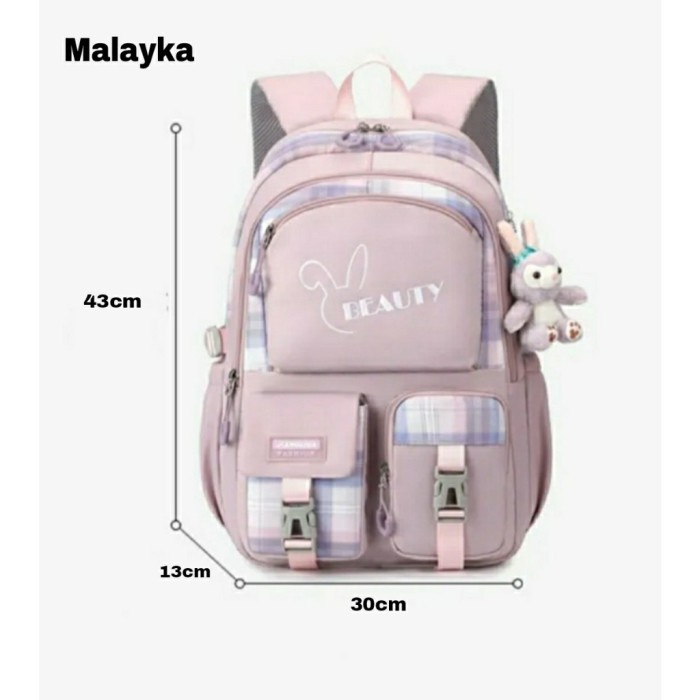 Tas Ransel TK SD SMP Tas Kelinci Polos Tas Anak Perempuan Tas Sekolah - Pink