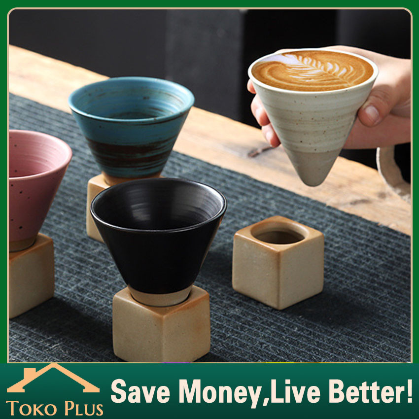 Gelas Mug Kopi Keramik Cone Cup Handmade Stoneware Tea Coffee Mug Ceramic Gaya Jepang / Gelas Cangki