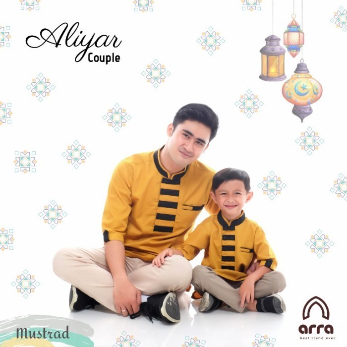 Baju Koko Couple Ayah dan Anak Arra Aliyar  - Maroon, Anak S