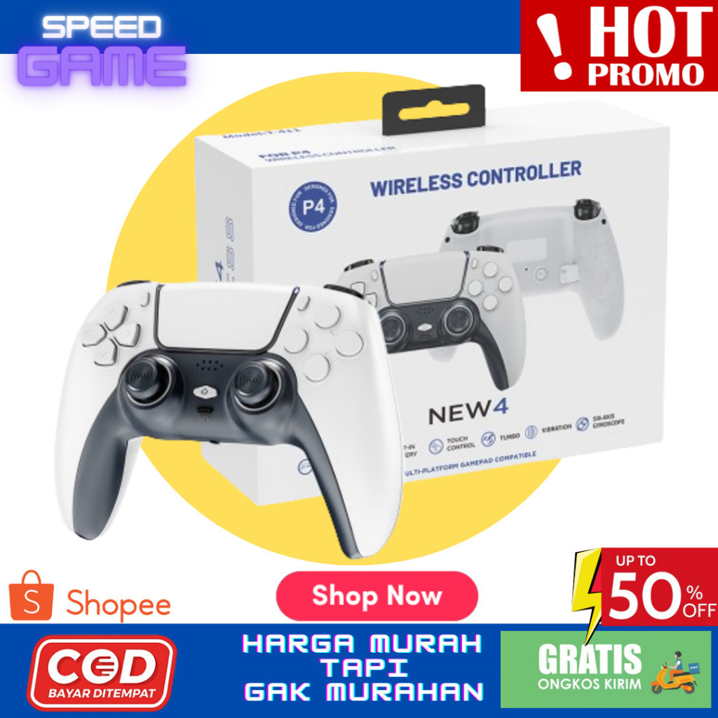 Stik Stick Joystick Gamepad PS DS4 4 + Free kabel usb Charger Bisa Untuk PC LAPTOP HP ANDROID | - Te