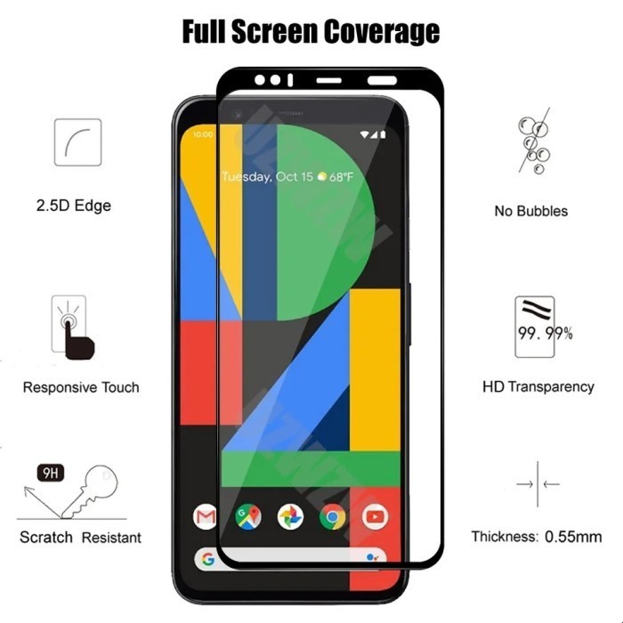 TEMPERED GLASS GOOGLE PIXEL 4 4A 4XL FULL COVER - PIXEL 4