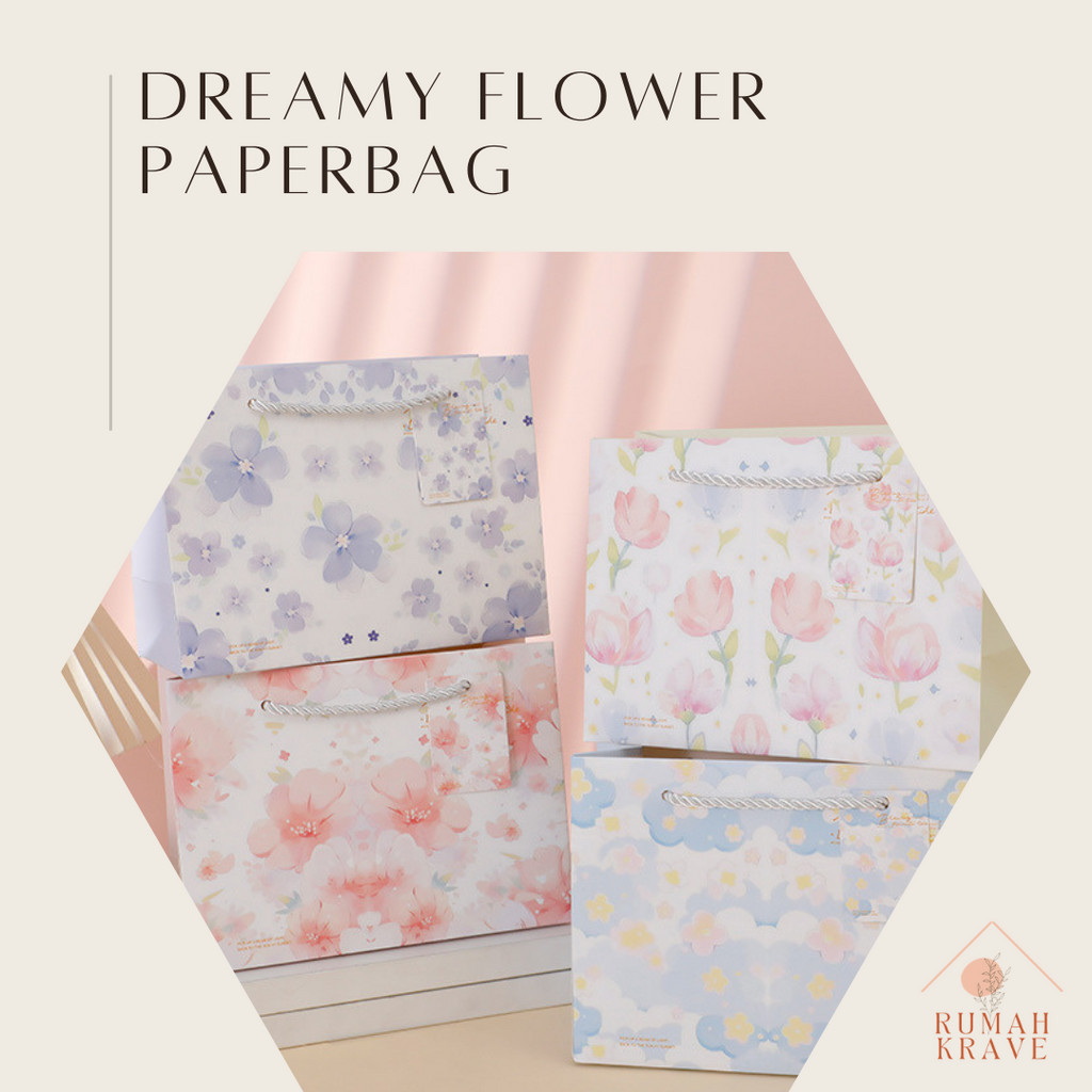 

RUMAH KRAVE - Dreamy Flower Paperbag Goodie Bag Motif Bunga