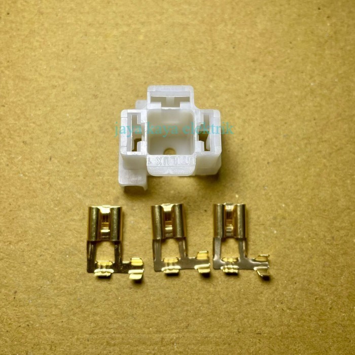 Soket Lampu H4 Sealed Beam Female Komplit Skun - Putih