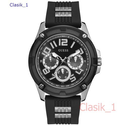 Original 100% GUESS GW0051G1  DELTA Jam Tangan Pria  BLack Rubber
