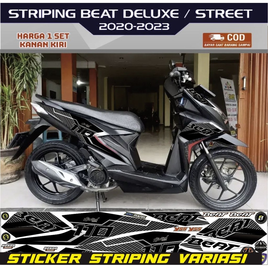 STIKER VARIASI / SETIKER STRIPING MOTOR NEW BEAT DELUXE STREET VARIASI LIS BODY MOTOR HONDA BEAT DEL