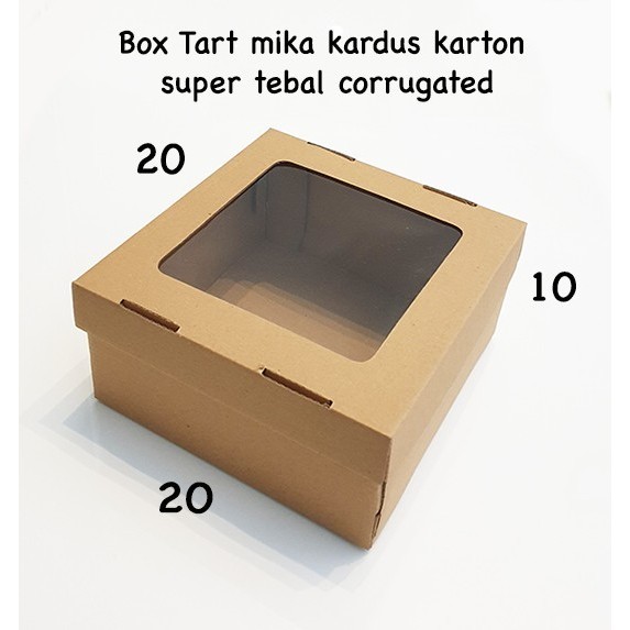 

BOX TART MIKA 20X20 Kotak Kue Kardus Roti Cupcake Dos Cake Corrugated
