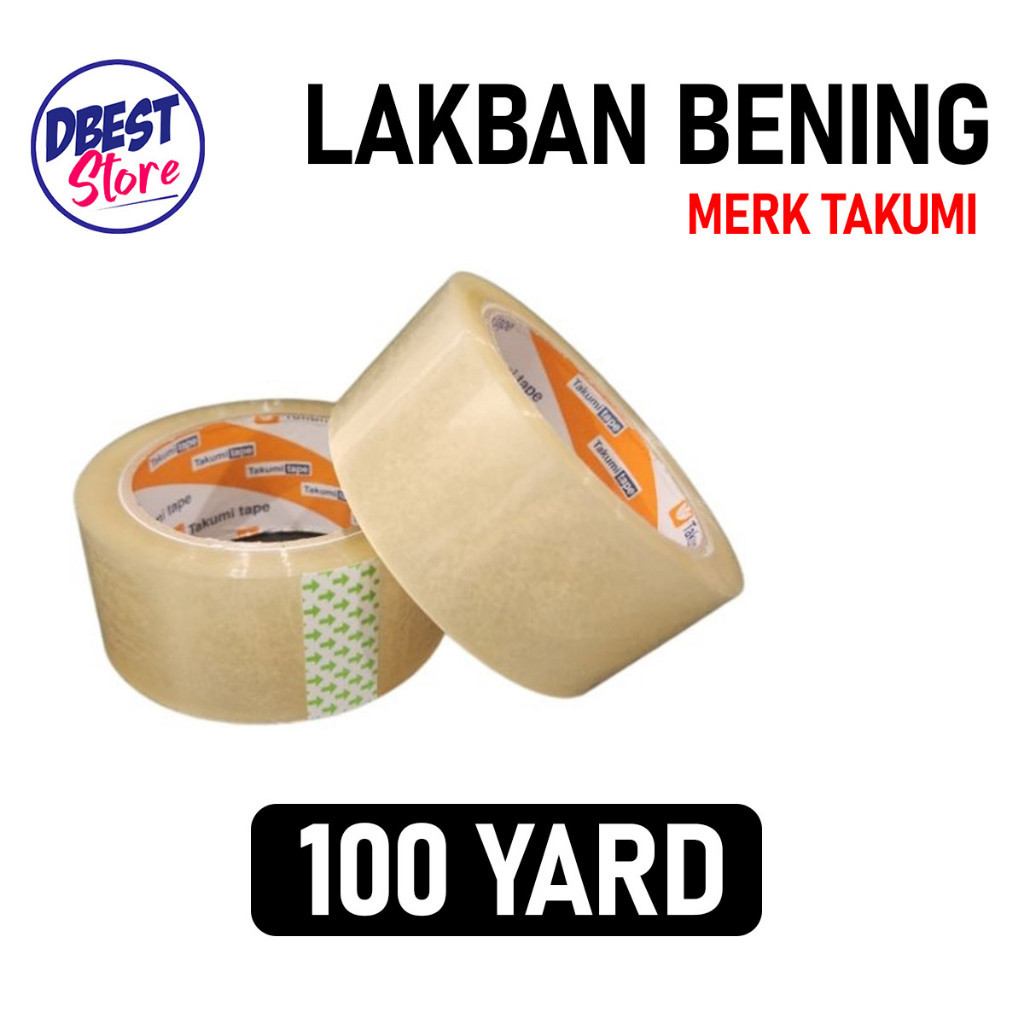 

LAKBAN Tape Bening 45mm x 100 Yard 1 Roll Super Kuat - Takumi Tape