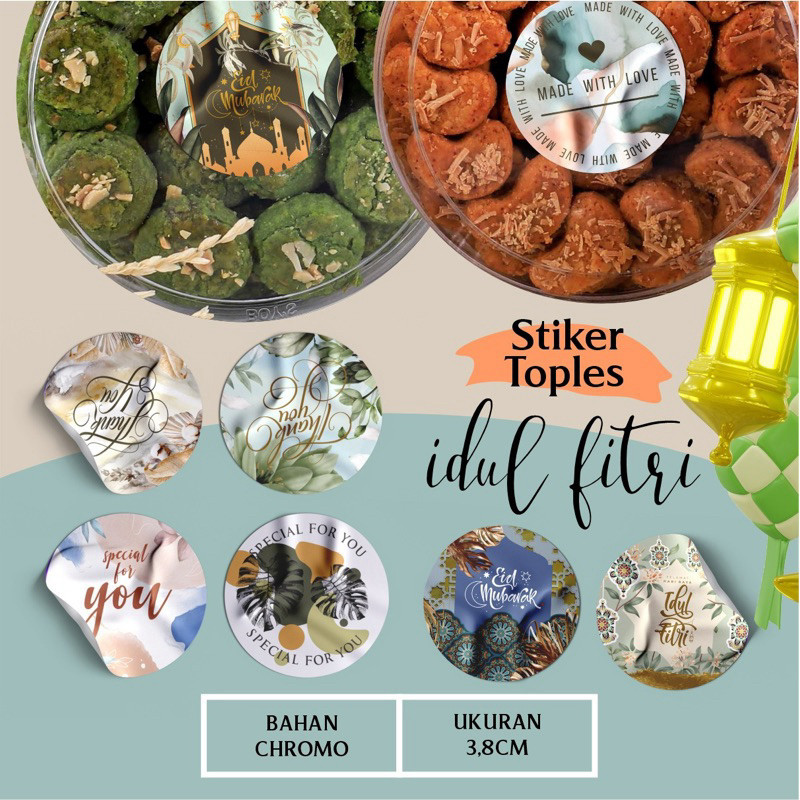 

ISI 100PCS | STIKER TOPLES IDULFITRI | STIKER THANKYOU | STIKER LABEL | STIKER KUE KERING