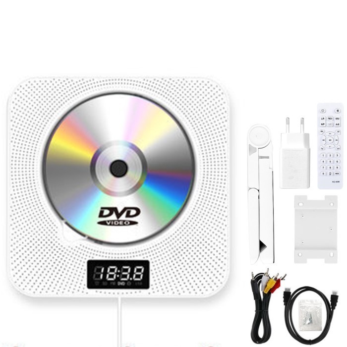 Andar Portable CD Player Bluetooth Mountable Wall DVD Player Pemutar CD DVD - Putih