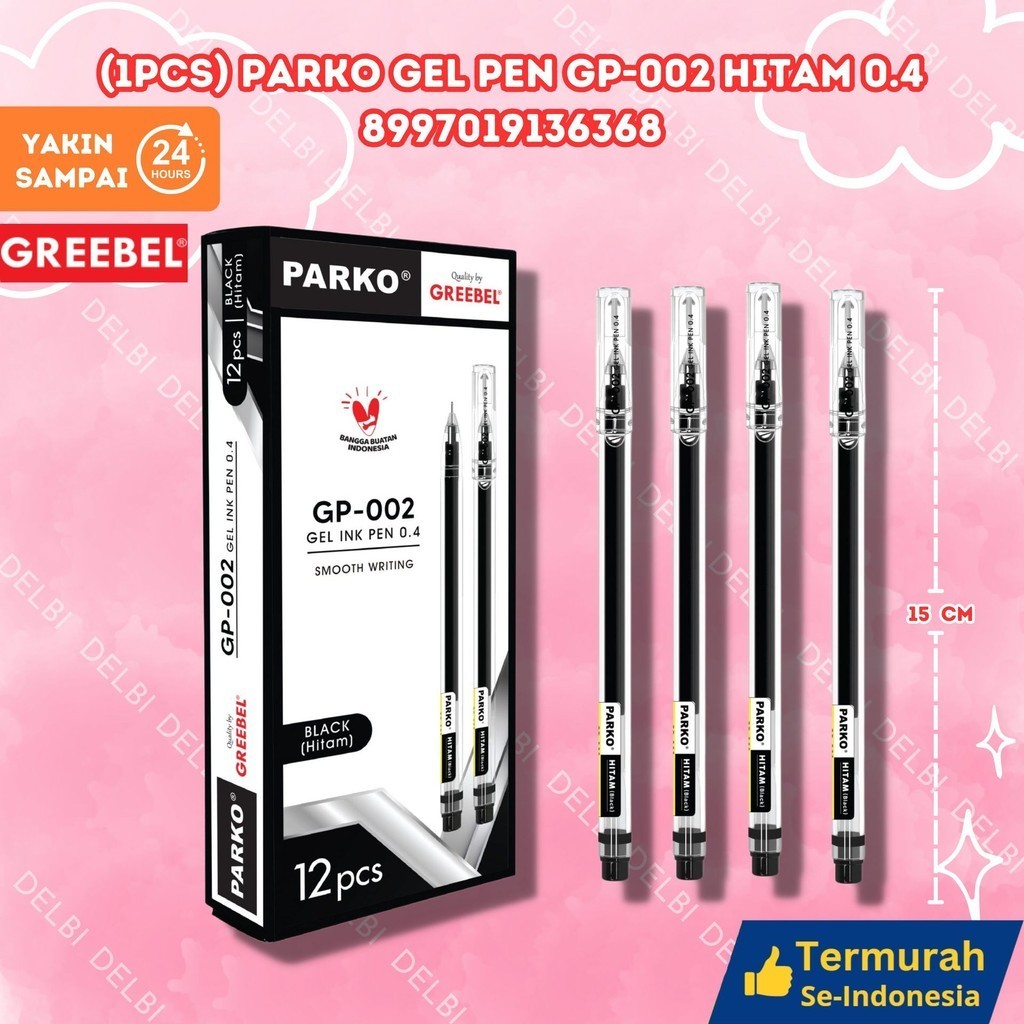 

PARKO Pulpen Bolpoin Ballpen Ballpoint Bolpoint (PARKO GEL PEN GP-002 HITAM 0.4) / Pulpen untuk perlengkapan office kantor anak sekolah (1PCS)