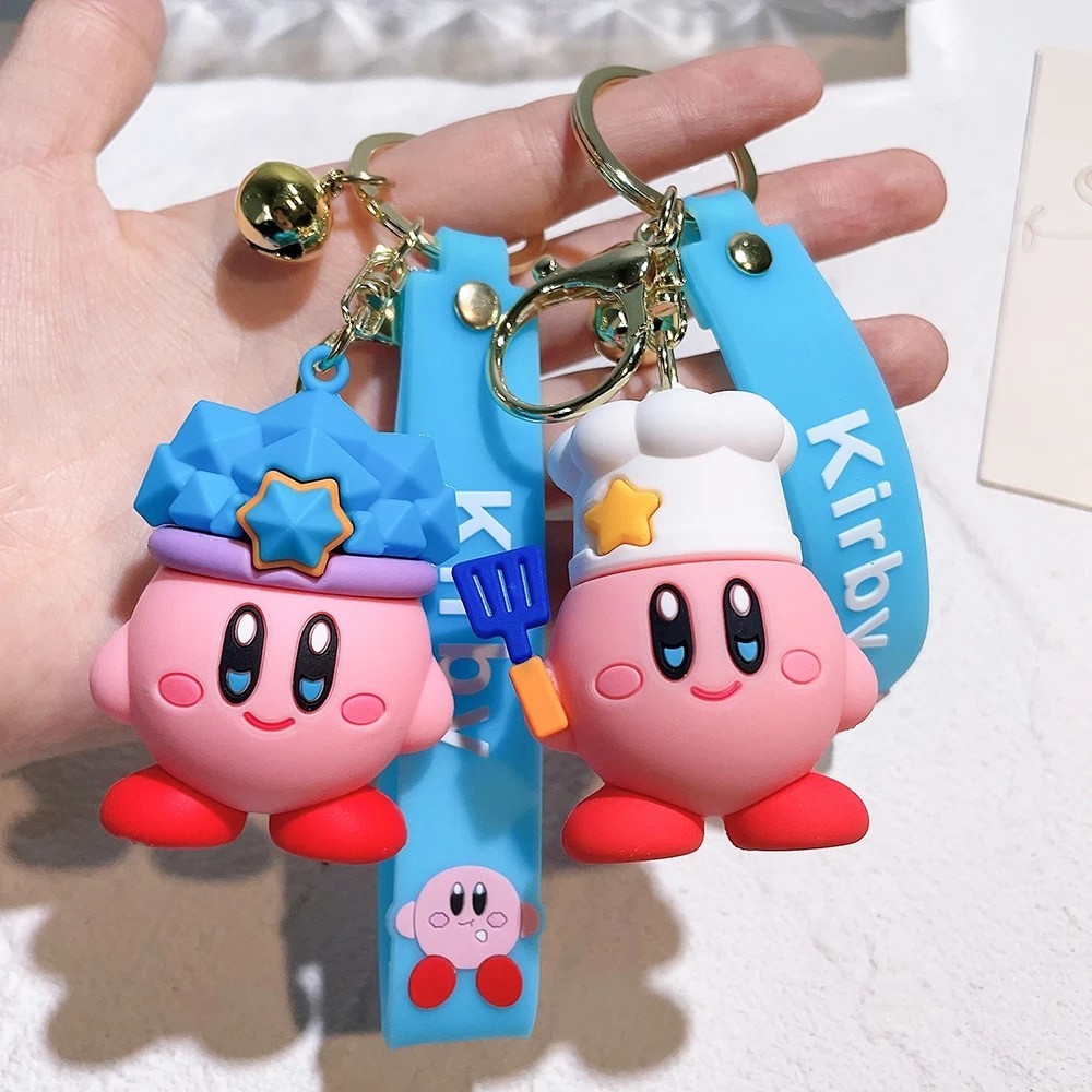 Anime Star Kabi Kirby Keychain Bead Chain Knapsack Accessories Key Chain Bag Pendant Plush Mini Scho