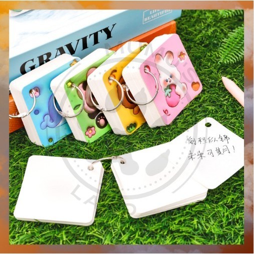 

Notebook/Loose leaf book/Buku/Sticky note Gantungan memo motif 3d panda lion whale bunny sticky note lucu motif