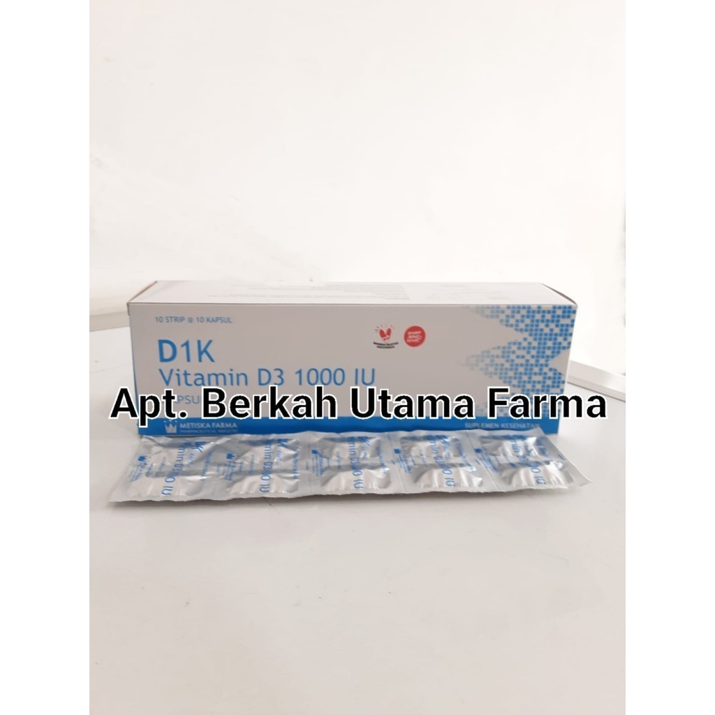D1K Vitamin D3 1000 IU Box 100 Kapsul